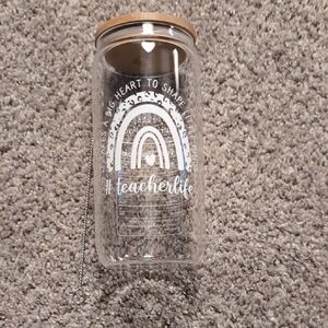 Clear Glass Tumbler with Bamboo Lid